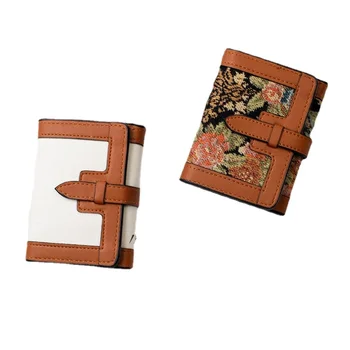 Новая женская короткая сумочка однотонного цвета INS, простое модное портмоне в цветочек, маленькая винтажная сумочка из холста Изображение 2