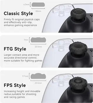 GeekShare Thumb Grip Caps для контроллера Playstation 5, Набор накладок для больших пальцев, Совместимый с контроллерами PS4 PS5 и Switch Pro Изображение 2