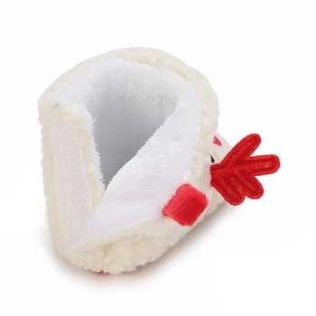 Детские флисовые тапочки, мягкие противоскользящие пинетки с оленями, зимние теплые носки для младенцев, обувь для кроватки Изображение 2