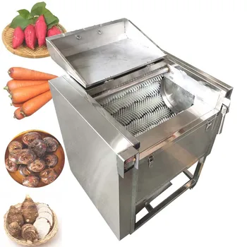 Электрическая машина для мытья кожуры фруктов и овощей, автоматическая машина для очистки картофеля, моркови, сладкого картофеля, имбиря, 200 кг / ч