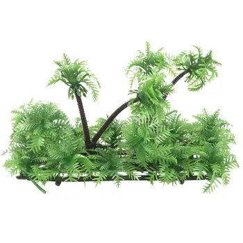 Искусственное растение из кокосовой пальмы высотой 3,9 дюйма для аквариума с рыбками Зеленого цвета