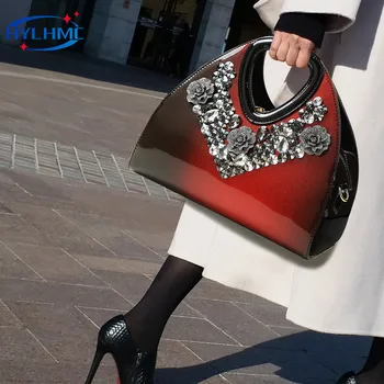 Модная женская сумка из натуральной кожи с бриллиантами, женская переносная сумка-клецка, Женские Новые Вечерние сумки-мессенджеры через плечо.