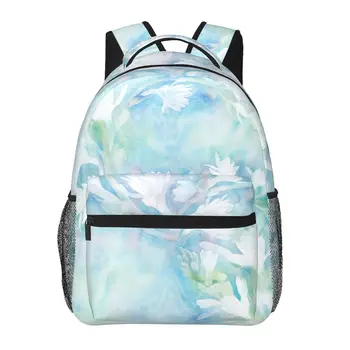 Женский рюкзак с рисунком синего цветка, Модная сумка для женщин, мужская Школьная сумка, Сумка для книг, Mochila