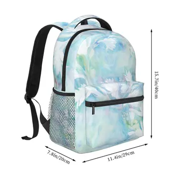 Женский рюкзак с рисунком синего цветка, Модная сумка для женщин, мужская Школьная сумка, Сумка для книг, Mochila Изображение 2