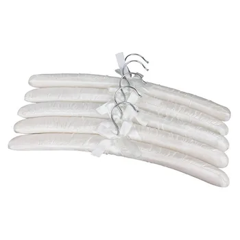 Вешалка для одежды с атласной подкладкой белого цвета пастельных тонов (20 шт. /лот) Изображение 2