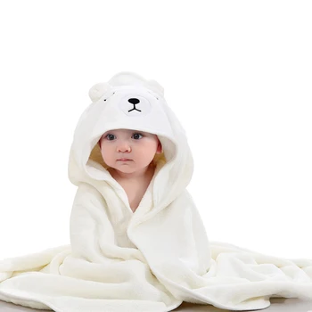Детское Банное полотенце с капюшоном из твердого Мягкого кораллового бархата Флисовое Одеяло в стиле Мультяшных животных 80 * 80 см, Халат для новорожденных, Стеганое одеяло, Мочалка
