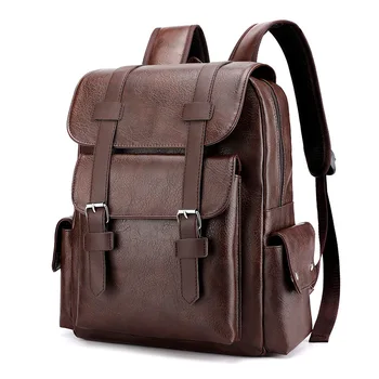 Новый рюкзак из искусственной мягкой кожи в студенческом стиле, подходящий для 15,6-дюймовых дорожных рюкзаков для ноутбуков большой емкости