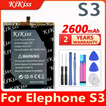 Аккумулятор KiKiss 2600 мАч для Elephone S3 S 3 батарейки для сотовых телефонов + подарочные инструменты