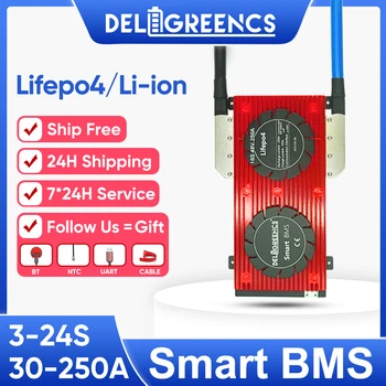 Smart BMS Li-ion 14S 30A 40A 50A 60A 80A 100A 120A 150A 200A 250A Bluetooth APP Uart Кабель Для Литиевой Батареи