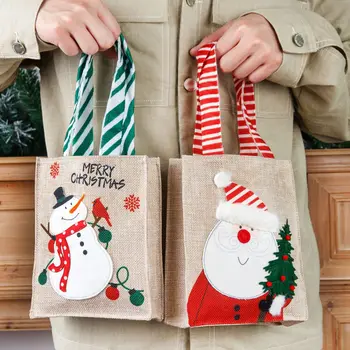 Нетканые рождественские мешочки для конфет - идеально подходят для подарков и украшения Изображение 2