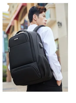 Мужской рюкзак из водонепроницаемой ткани Оксфорд, модный туристический рюкзак большой емкости для деловых поездок, уменьшающий нагрузку на компьютерную сумку Изображение 2