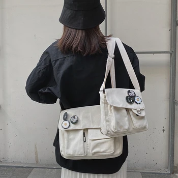 Студенческая холщовая сумка, молодежная мода, повседневная версия, кошельки, Диагональная сумка через плечо для женщин