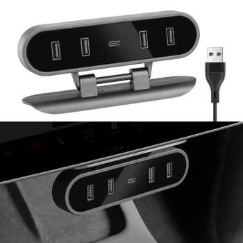 Расширение Центрального Управления USB-Зарядным Устройством Автомобильный Адаптер Аксессуары Tesla model3/Y expansion Dock Изображение 2
