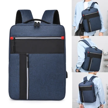 Универсальный мужской рюкзак Школьный рюкзак с USB-портом для зарядки Рюкзак для ноутбука с несколькими отделениями для ежедневного использования