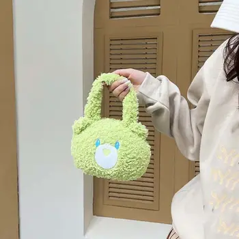 Сумка с вышивкой плюшевого медведя Большая вместительная сумка для куклы в корейском стиле Сумка для покупок Кошелек для монет Мультяшная сумка на запястье Детская
