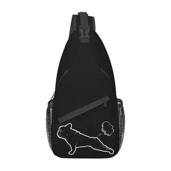 Модная сумка-слинг для йоги с французским бульдогом для путешествий, походов, мужской нагрудный рюкзак через плечо, наплечный рюкзак