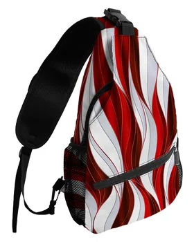 Абстрактные градиентные драпировки, скрученные Красные нагрудные сумки для женщин и мужчин, водонепроницаемые сумки-мессенджеры, дорожная спортивная сумка через плечо на одно плечо
