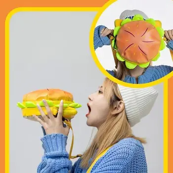 Милый японский мультяшный чизбургер, модная сумка через плечо большой емкости, женская сумка из искусственной кожи, водонепроницаемая сумка-мессенджер, кошелек Изображение 2