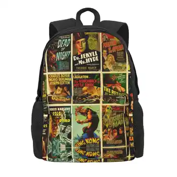 Винтажные классические постеры фильмов ужасов, школьные сумки, Дорожный рюкзак для ноутбука, Винтажные классические фильмы для кинопроизводства Изображение 2