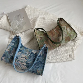 Модная женская сумка через плечо, роскошные дизайнерские сумки с принтом масляной живописи, повседневная женская сумочка, сумка-тоут, Sac A Main Femme