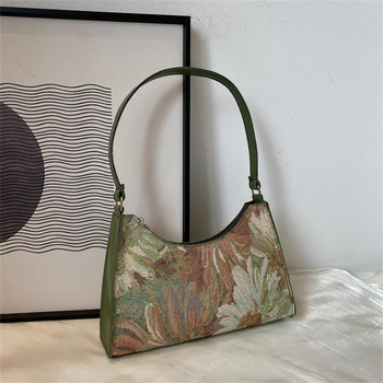 Модная женская сумка через плечо, роскошные дизайнерские сумки с принтом масляной живописи, повседневная женская сумочка, сумка-тоут, Sac A Main Femme Изображение 2