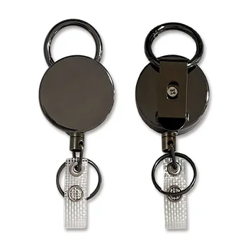 Эластичный брелок для ключей с именем, идентификационная бирка, держатель бейджа, выдвижное кольцо для ключей, цепочка для ключей, зажимы для рабочих карточек, канцелярские принадлежности Изображение 2