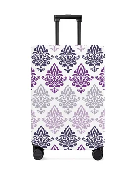 Роскошный градиентный фиолетовый чехол для багажа, эластичный чехол для чемодана, пылезащитный чехол для багажа для 18-32-дюймового дорожного чемодана