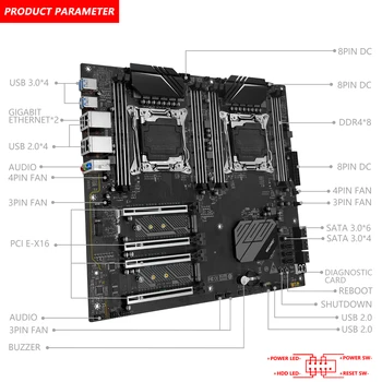 Комплект материнской платы MACHINIST X99 Intel LGA 2011-3 kit Xeon E5 2695 v4 с двумя процессорами 4шт * 16 = 64 ГБ оперативной памяти DDR4 ECC NVME M.2 D8 MAX Изображение 2