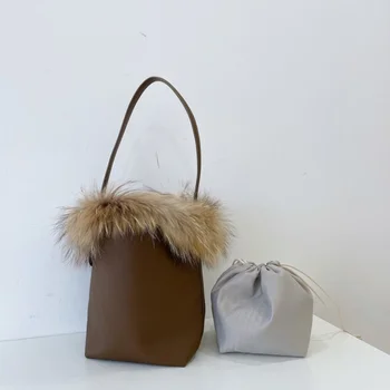 Высококачественная женская сумка-ведро из искусственной кожи, дизайнерская плюшевая женская сумочка, зимняя новая вечерняя сумочка, свадебные клатчи 2022 года выпуска, Новинка