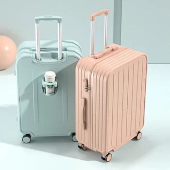 Новые чемоданы на колесах, чемодан для багажной тележки, женский Универсальный чемодан для студентов, Немой 24-дюймовый посадочный код для путешествий, мужской чемодан