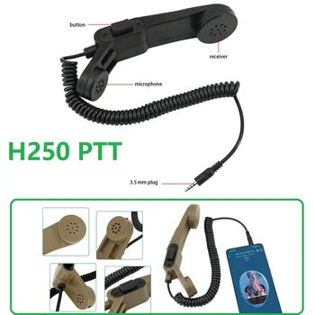 H-250 Tactical Ptt Портативный динамик Микрофон Ptt Мобильный телефон 3,5 мм штекер Tactical H250 Ptt для Apple HWAHUI и т. Д