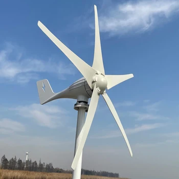 Ветряная турбина Генератор 3000 Вт 12 В 24 В 48 В 5 Лопастей Генератор свободной энергии Ветряная мельница с контроллером MPPT для бытовой техники Изображение 2