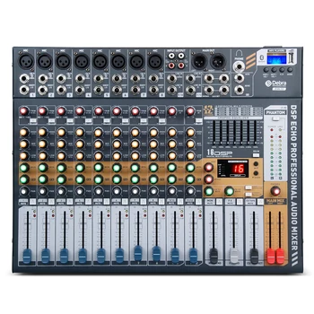 Debra Audio EVA12 12-канальный настольный DJ аудиомикшер с фейдером BT4.2 с эффектом реверберации 16DSP 48V для сценической записи на ПК и микширования полос