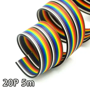 5 метров /лот ленточный кабель 10-полосный плоский цветной радужный ленточный кабель Rainbow Wire 20P с шагом 1,27 мм для печатной платы Diy Изображение 2