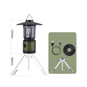 Наружный фонарь для кемпинга с маяком Type-C3, перезаряжаемый домашний светодиодный светильник, светильник для походной палатки, портативный аварийный фонарик Изображение 2