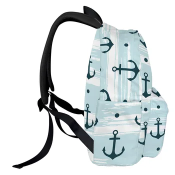 Синий рюкзак в ретро-стиле с якорями в горошек, школьные сумки для подростков, Сумка для ноутбука, Женский повседневный рюкзак для путешествий Изображение 2