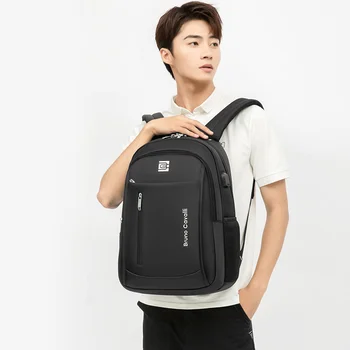 Мужской рюкзак, школьные сумки с USB-интерфейсом для подростков и девочек, водонепроницаемый деловой 15,6-16-дюймовый рюкзак для ноутбука, женская дорожная школьная сумка Изображение 2