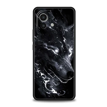 Лунный Ревущий Волк Чехол для Телефона Xiaomi Poco C51 F3 X3 X4 GT NFC M3 M4 M5 Mi 13 12 11 Ultra 12T Pro Lite 5G Силиконовый Чехол Саппу Изображение 2