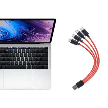 4 в 1 Преобразующий USB-кабель Type-C для планшета, ноутбука, разветвителя телефонного шнура FastCharge Изображение 2
