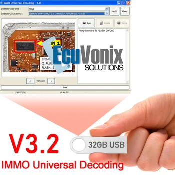 IMMO Universal Decoding V3.2 EcuVonix 3.2 Автомобильное программное обеспечение 32gb USB Link Удалить IMMO Off + Keygen Unlimited Crack LINK Бесплатная доставка