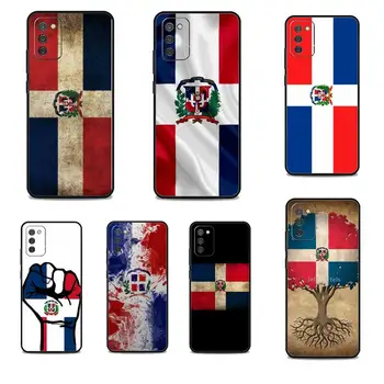 Флаг Доминиканской Республики Чехол Для Телефона Samsung Galaxy S23 S22 S21 Ultra S20 FE 5G S10E S10 Lite S9 S8 Plus S7 Edge Черный Чехол
