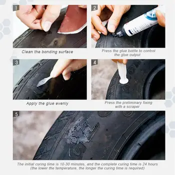 Специальный Клей Для Ремонта Резины Автомобильных Шин Резиновые Трещины В Шинах Прочный Черный Резиновый Силиконовый Клей Инструменты Для Ремонта Шин Изображение 2