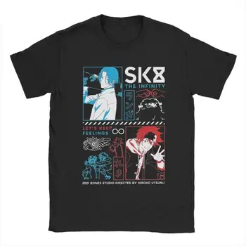 SK8 Футболки Infinity Reki & Langa для мужчин, забавные футболки из чистого хлопка, футболка с круглым вырезом и коротким рукавом, топы большого размера