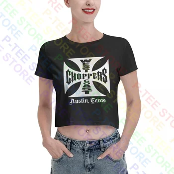 Измельчители West Coast Модель Cross Austin Texas Женский укороченный топ, футболка, уличная одежда в стиле ретро Harajuku, женская рубашка