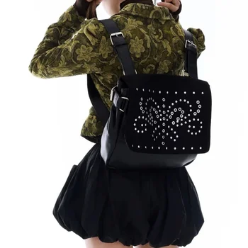 Женский рюкзак с заклепками в виде бабочки, регулируемые плечевые ремни, новая высококачественная модная школьная сумка в стиле Шик, бесплатная доставка