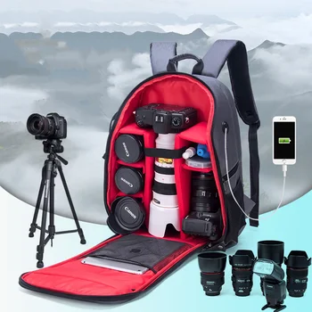 Новый рюкзак для фотокамеры большой емкости, водонепроницаемый рюкзак для фотосъемки, многофункциональная дорожная сумка с функцией зарядки
