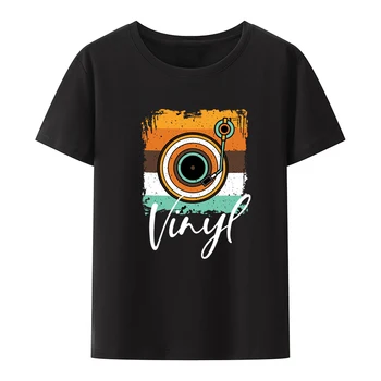 Виниловая хлопковая футболка DJ С рисунком, Удобные Летние Мужские футболки с коротким рукавом Man The Weeknd Camiseta Hombre Camisa, Свободные, Крутые