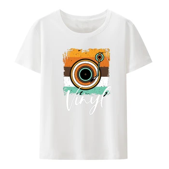 Виниловая хлопковая футболка DJ С рисунком, Удобные Летние Мужские футболки с коротким рукавом Man The Weeknd Camiseta Hombre Camisa, Свободные, Крутые Изображение 2