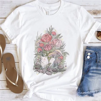 Модная универсальная футболка в повседневном стиле, Женская летняя футболка с коротким рукавом и принтом, футболка с мультяшным рисунком, Плюс размер. Изображение 2