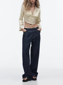 2023 новая мода fishbone hundred повседневная темпераментная тонкая женская одежда с атласной текстурой, облегающие топы в корсетном стиле